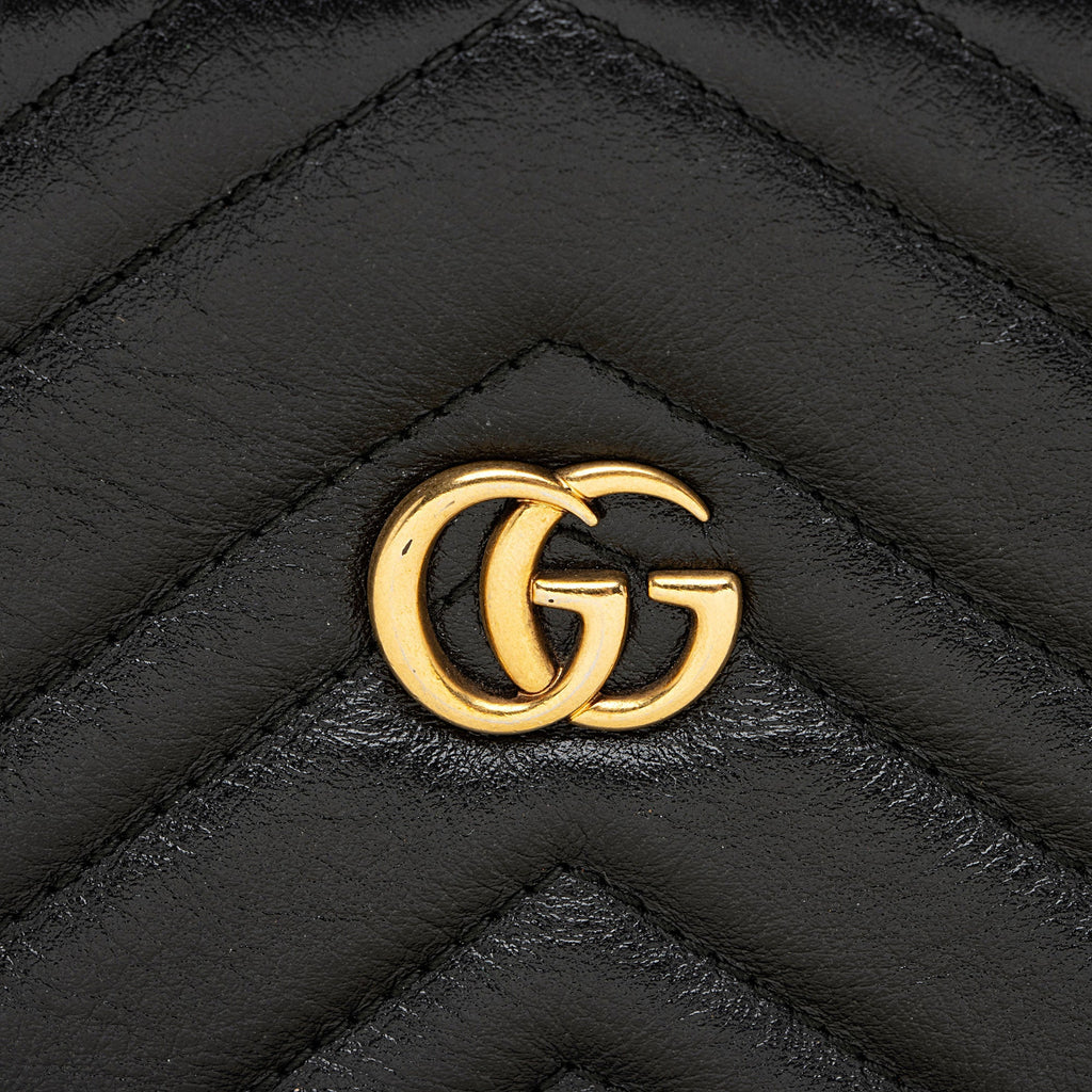 Gucci Matelasse Leather GG Marmont Medium Slim OpLB Shoulder Bag