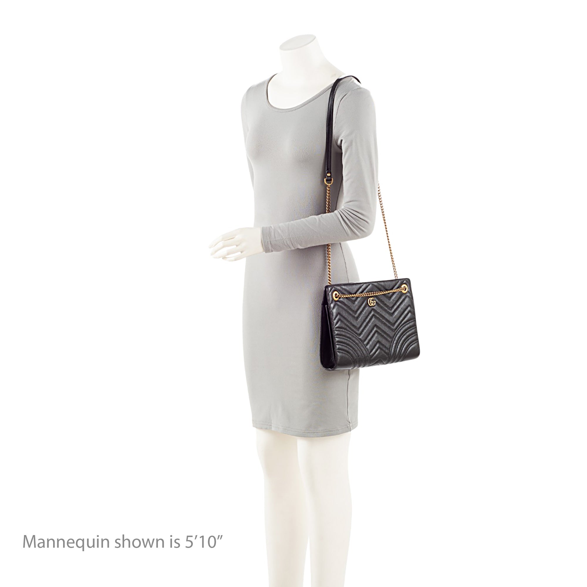 Gucci Matelasse Leather GG Marmont Medium Slim OpLB Shoulder Bag