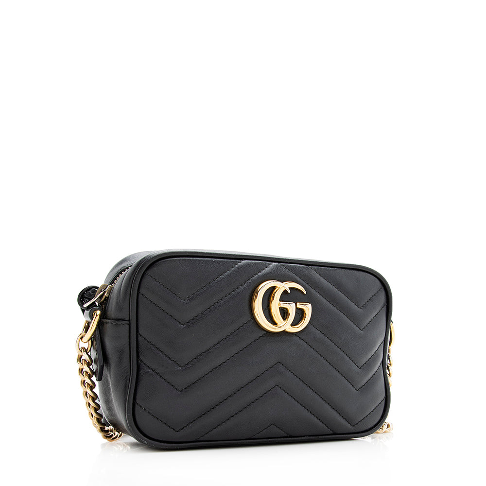 Gucci Matelasse Leather Gucci Marmont Mini Bag (SHF-19626)