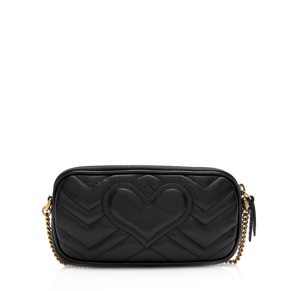 Gucci Matelasse Leather Gucci Marmont East West Mini Bag (SHF-21166)