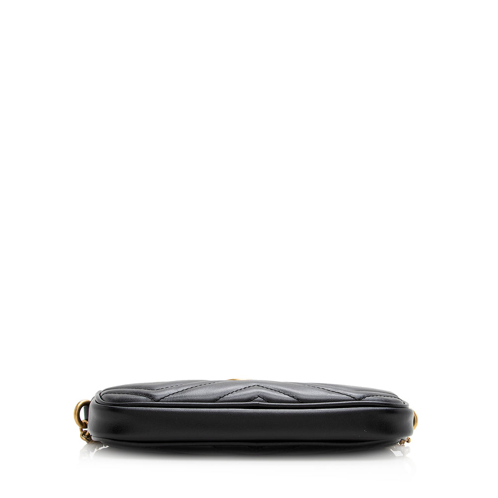 Gucci Matelasse Leather Gucci Marmont East West Mini Bag (SHF-21166)