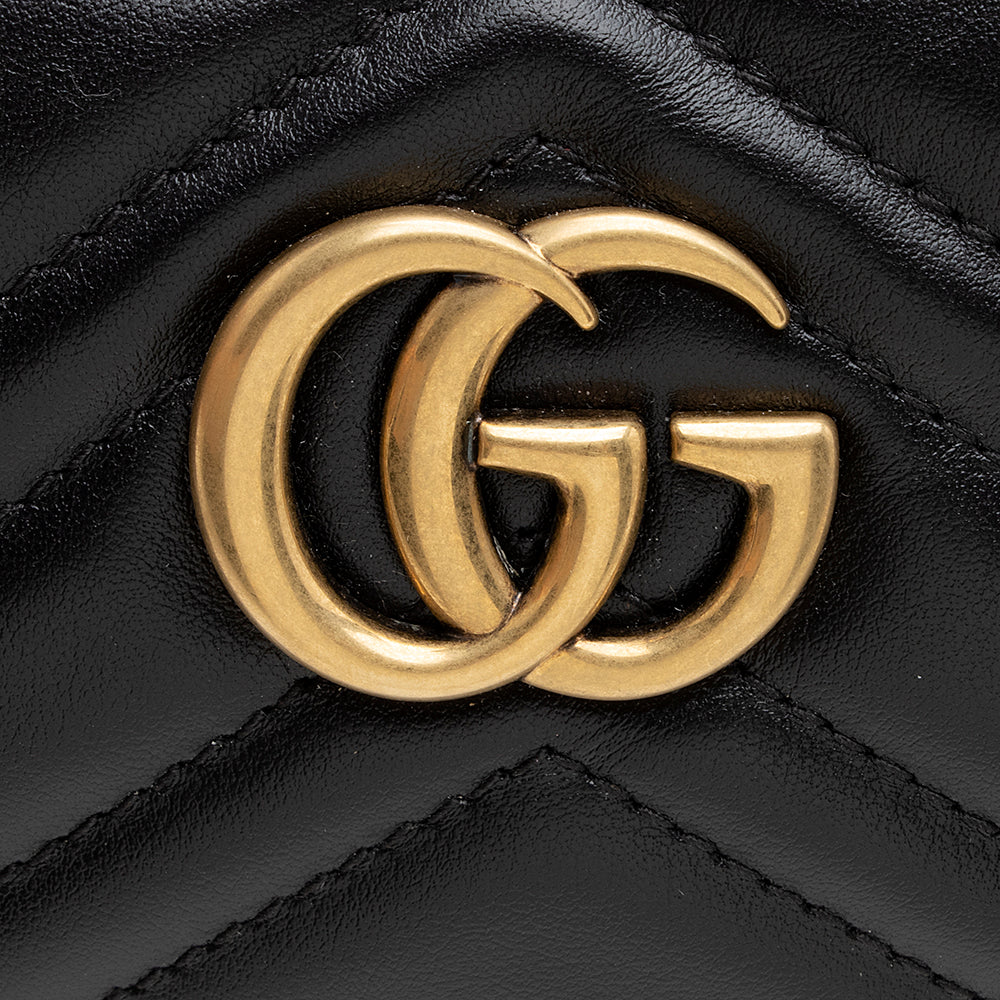 Gucci Matelasse Leather Gucci Marmont East West Mini Bag (SHF-21166)