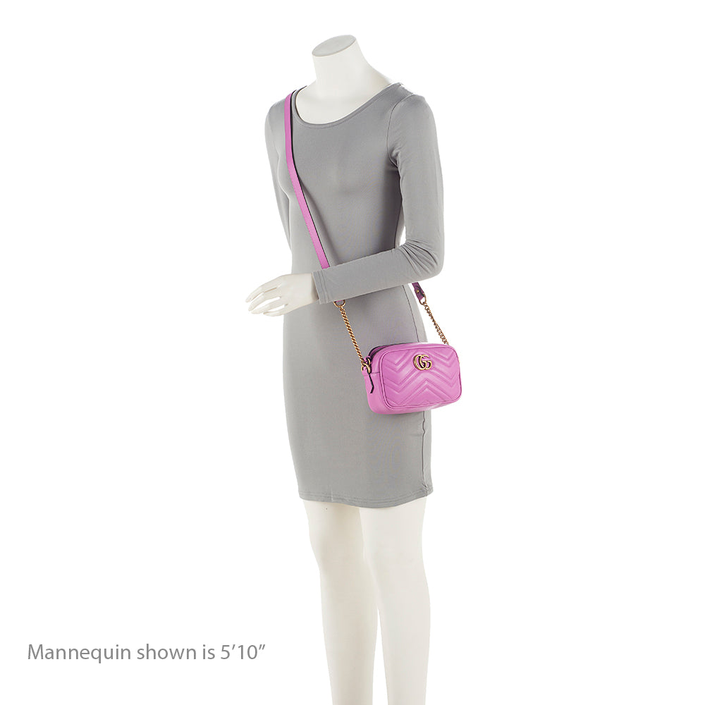 Gucci Matelasse Leather Gucci Marmont Mini Bag (SHF-21140)