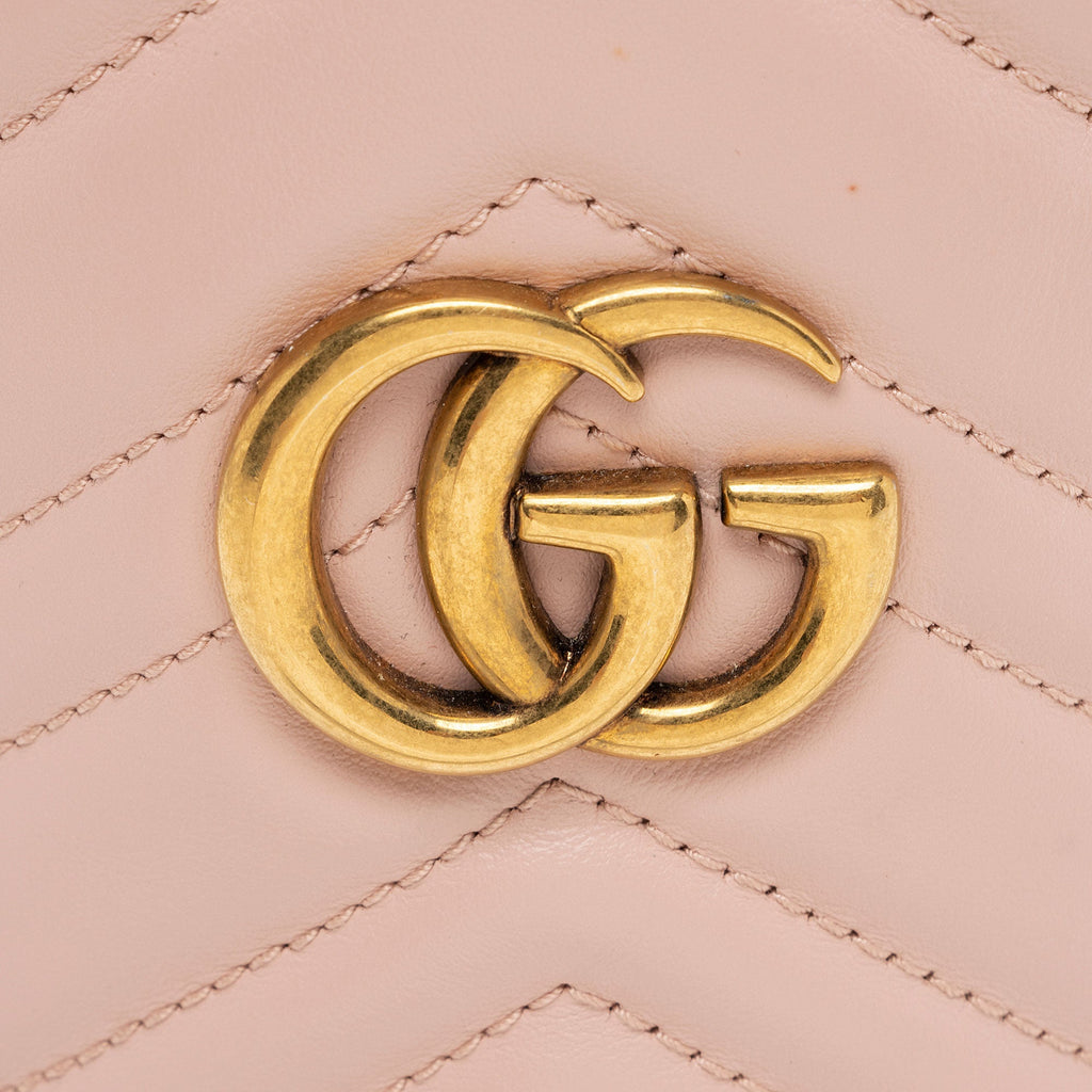 Gucci Matelasse Leather GG Marmont Mini Bucket Bag (SHF-mpO6dQ)