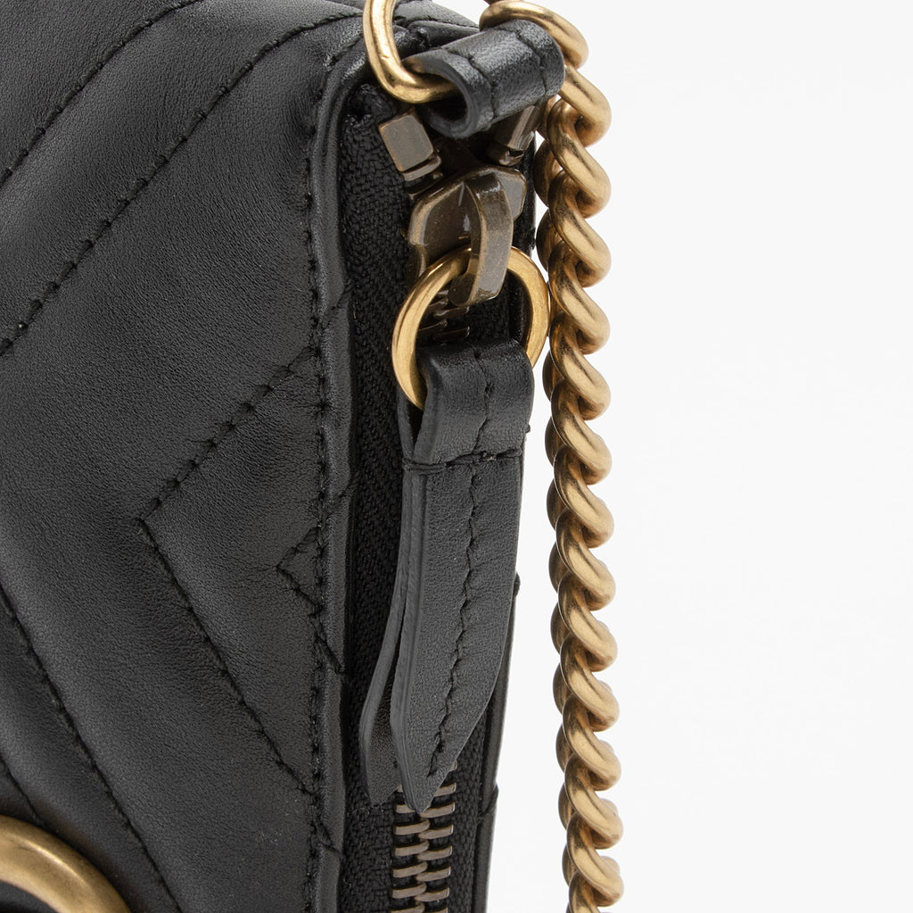 Gucci Matelasse Leather GG Marmont Mini Chain Bag (SHF-6frD2R)
