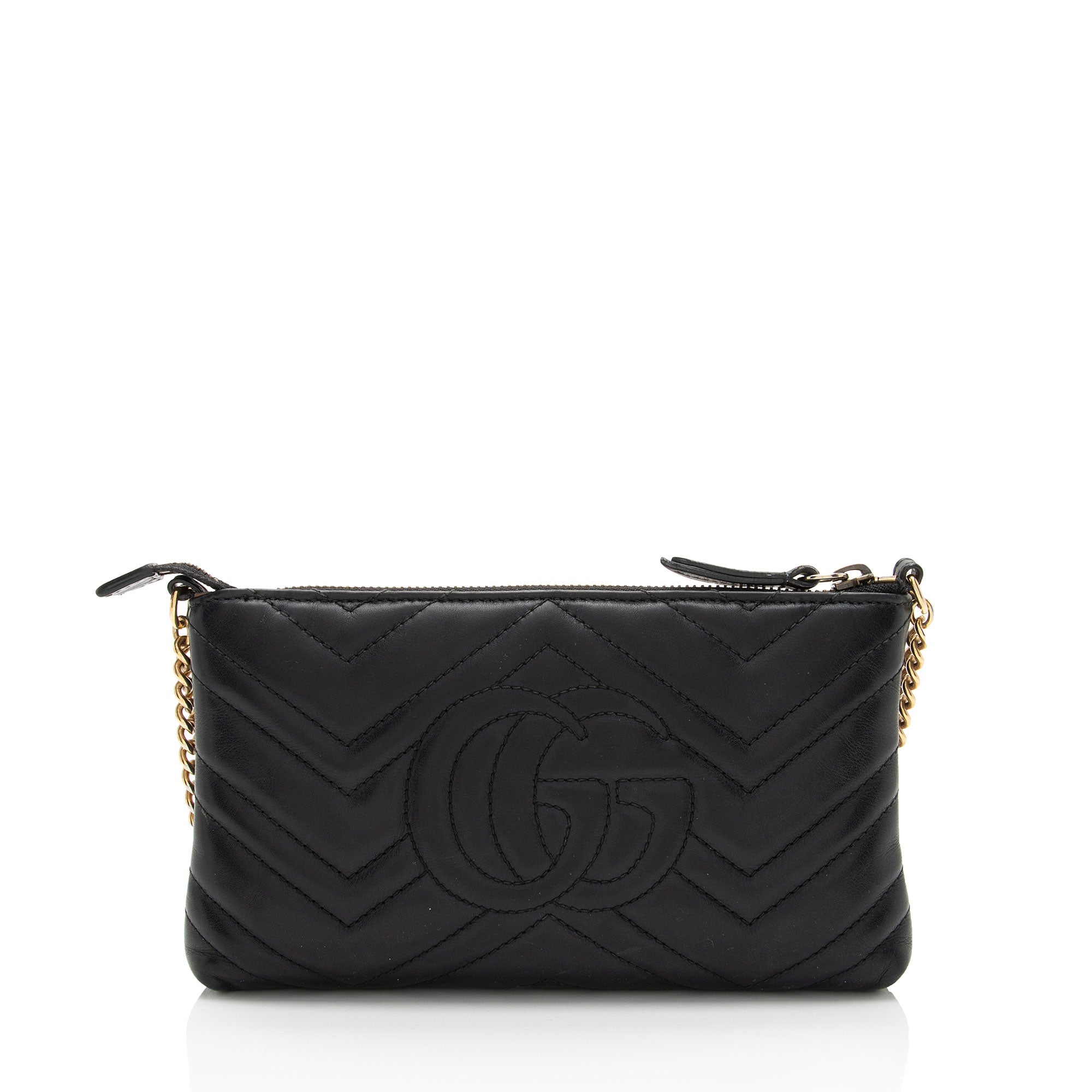 Gucci Matelasse Leather GG Marmont Mini Chain Bag (SHF-0W5BH4)