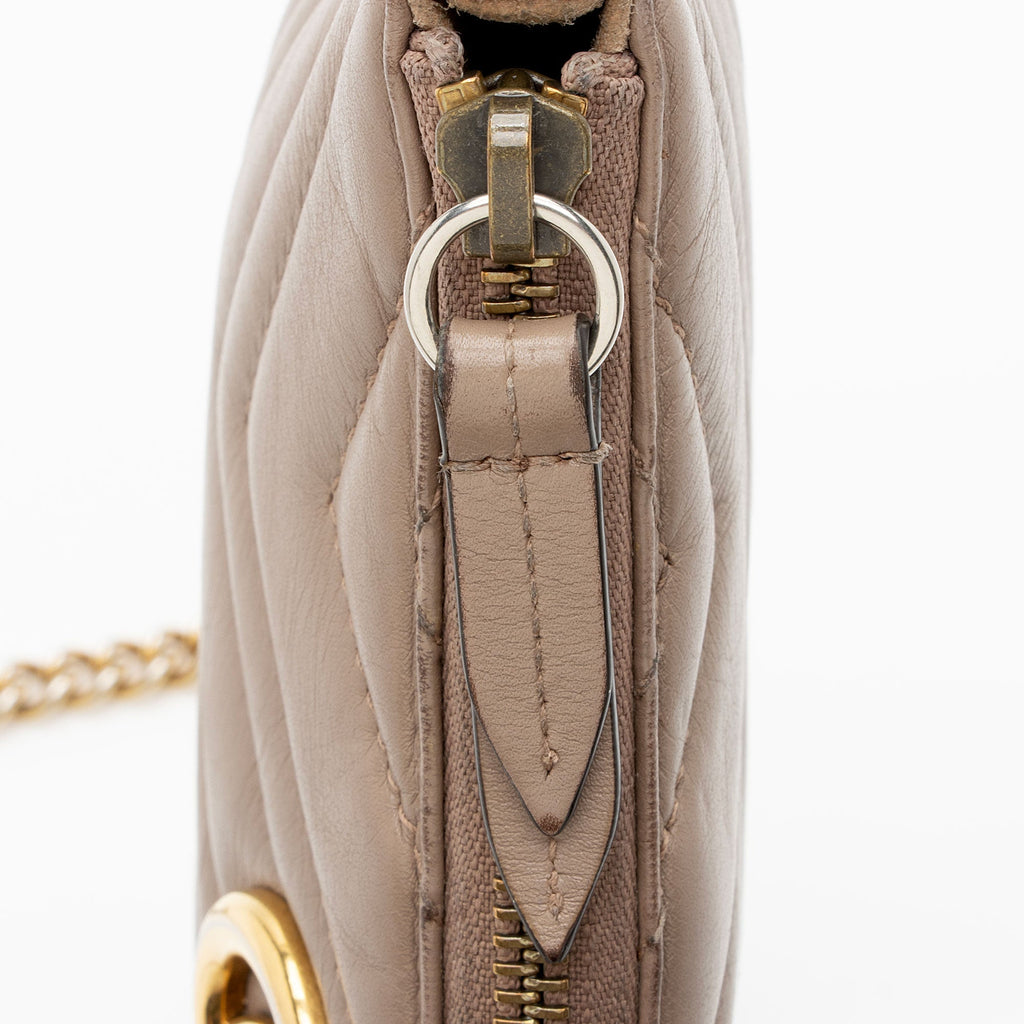 Gucci Matelasse Leather GG Marmont Mini Chain Bag