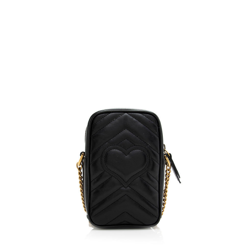 Gucci Matelasse Leather Gucci Marmont Mini Crossbody Bag (SHF-20776)