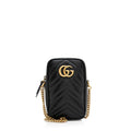 Gucci Matelasse Leather Gucci Marmont Mini Crossbody Bag (SHF-20776)
