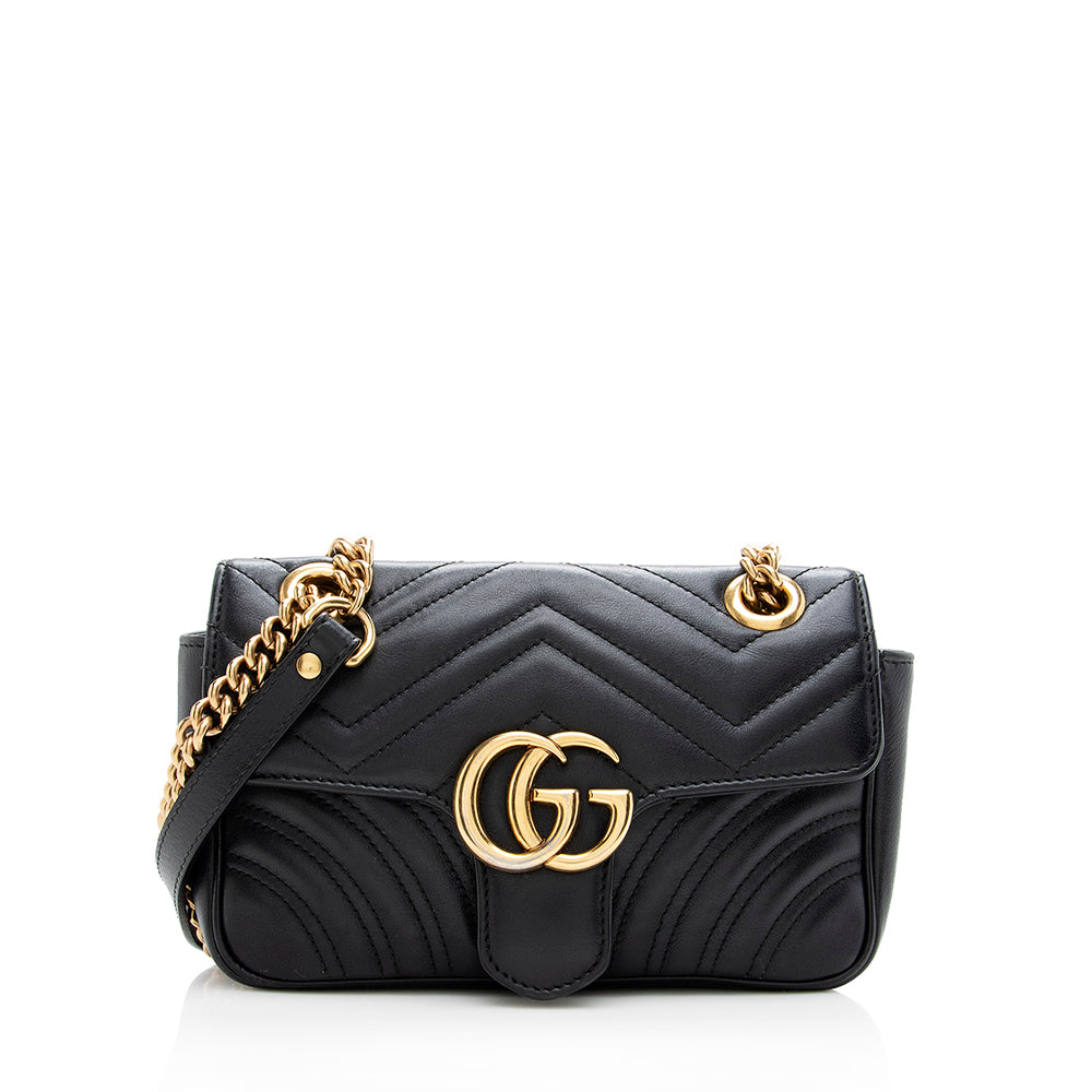 Gucci Matelasse Leather Gucci Marmont Mini Shoulder Bag (SHF-18748)
