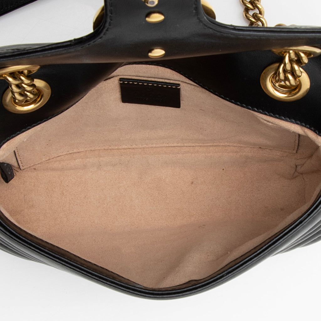 Gucci Matelasse Leather GG Marmont Mini Shoulder Bag (SHF-22608)