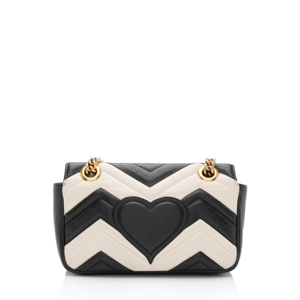Gucci Matelasse Leather GG Marmont Two Tone Mini Flap Bag (SHF-GrfDUZ)