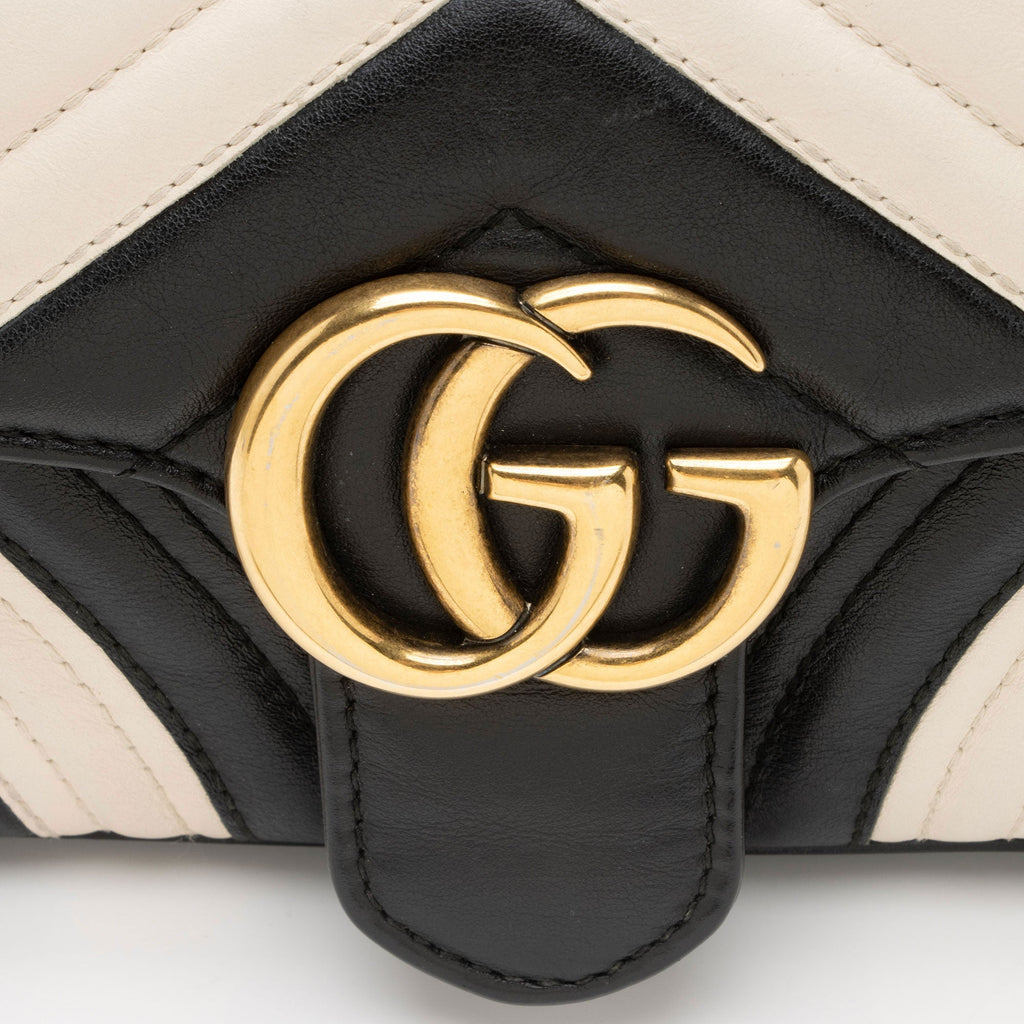 Gucci Matelasse Leather GG Marmont Two Tone Mini Flap Bag (SHF-GrfDUZ)