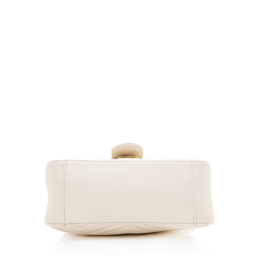 Gucci Matelasse Leather Gucci Marmont Mini Top Handle Bag (SHF-19549)
