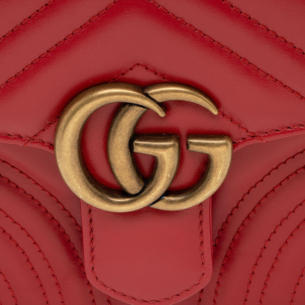 Gucci Matelasse Leather GG Marmont Mini Top Handle (SHF-JQUu1n)