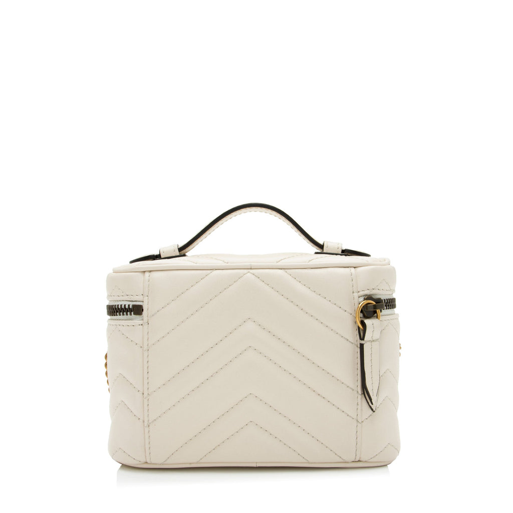 Gucci Matelasse Leather GG Marmont Mini Vanity Top Handle (SHF-OIkIzL)
