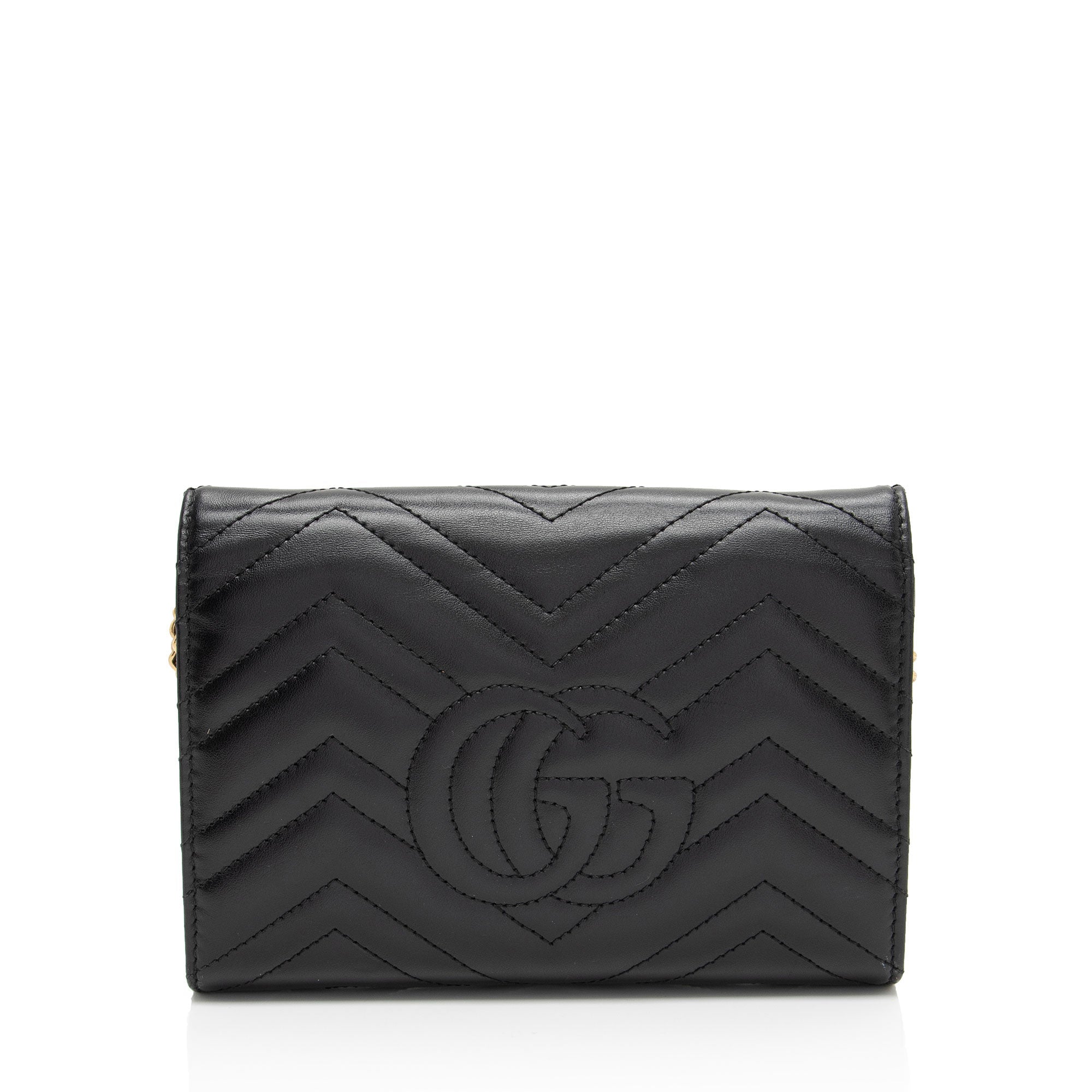 Gucci Matelasse Leather GG Marmont Mini Wallet on Chain (SHF-iDhqds)