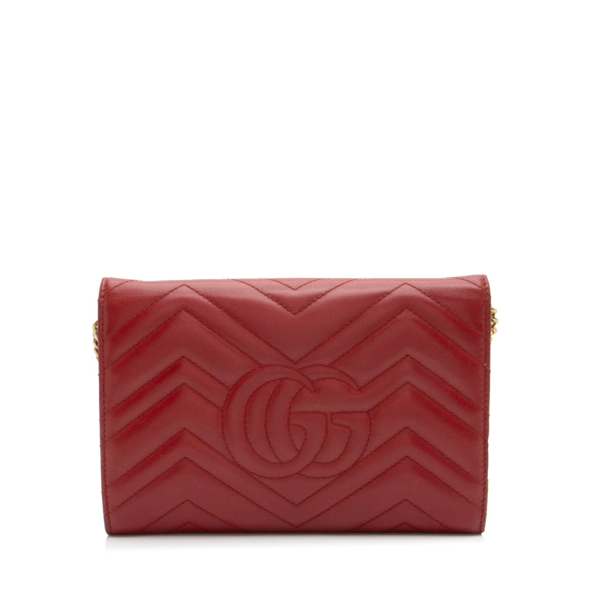 Gucci Matelasse Leather GG Marmont Mini Wallet on Chain