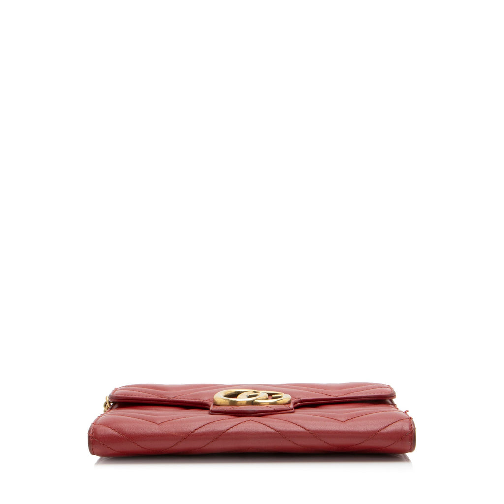 Gucci Matelasse Leather GG Marmont Mini Wallet on Chain