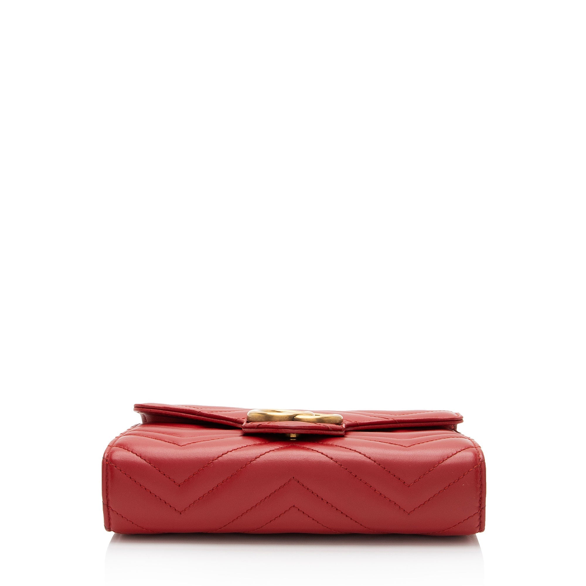 Gucci Matelasse Leather GG Marmont Wallet on Chain