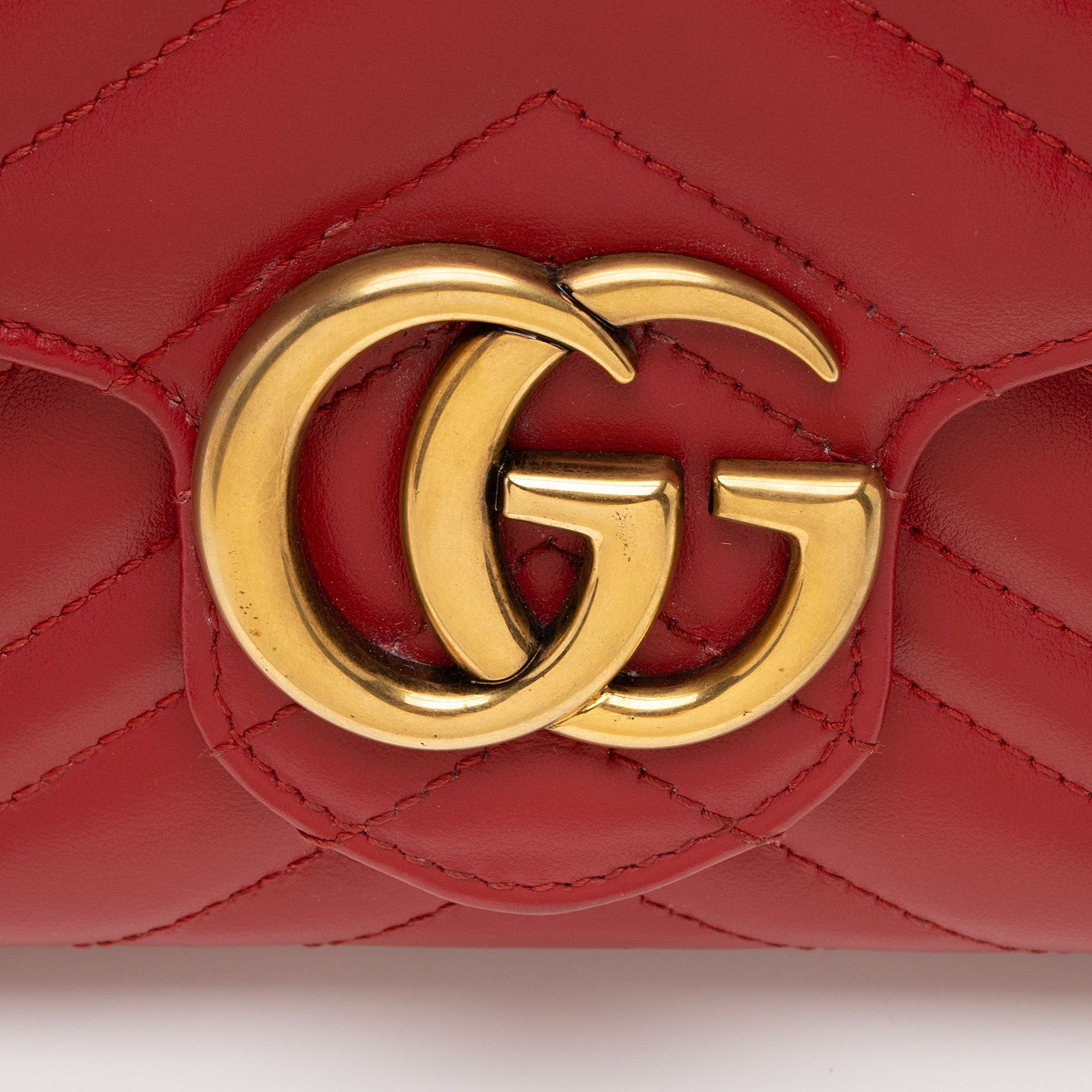 Gucci Matelasse Leather GG Marmont Wallet on Chain