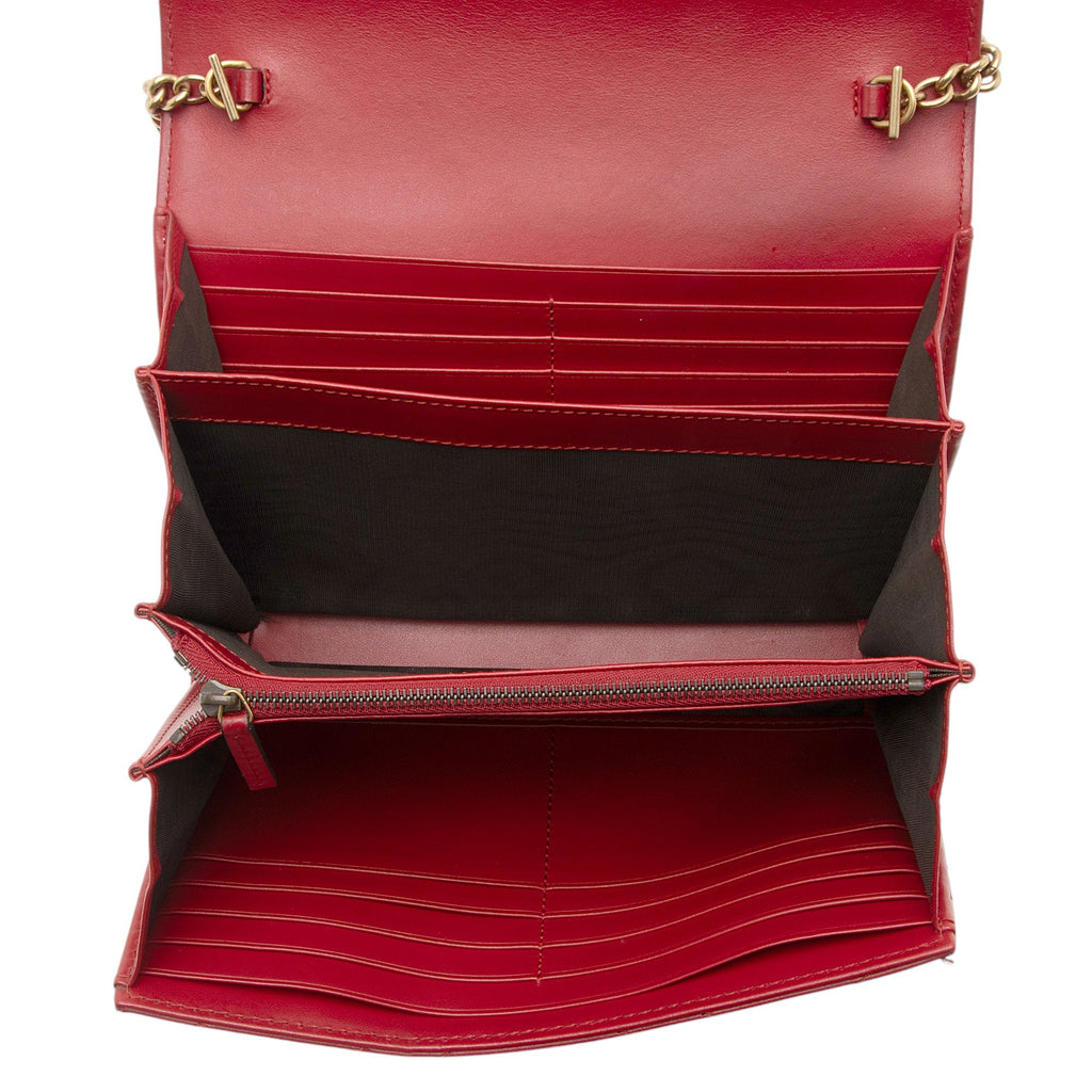 Gucci Matelasse Leather GG Marmont Wallet on Chain