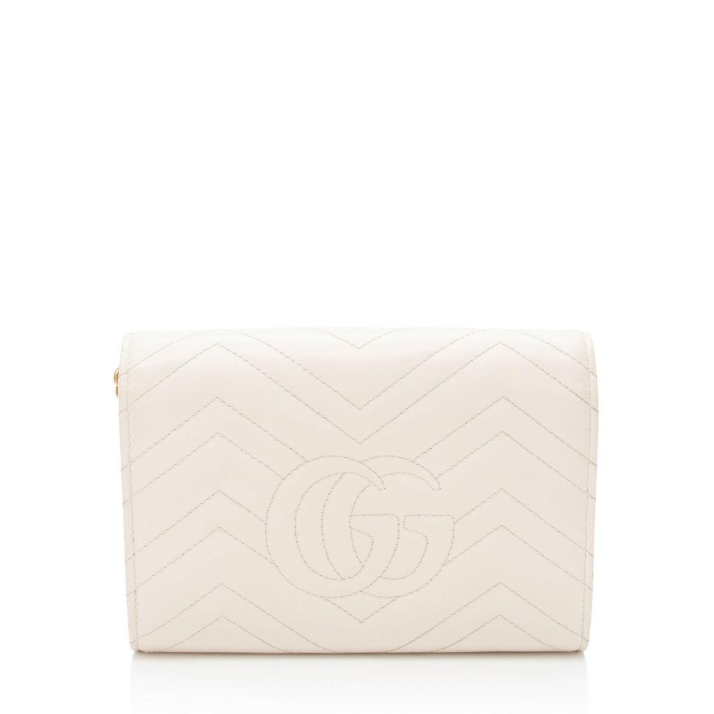 Gucci Matelasse Leather GG Marmont Wallet on Chain