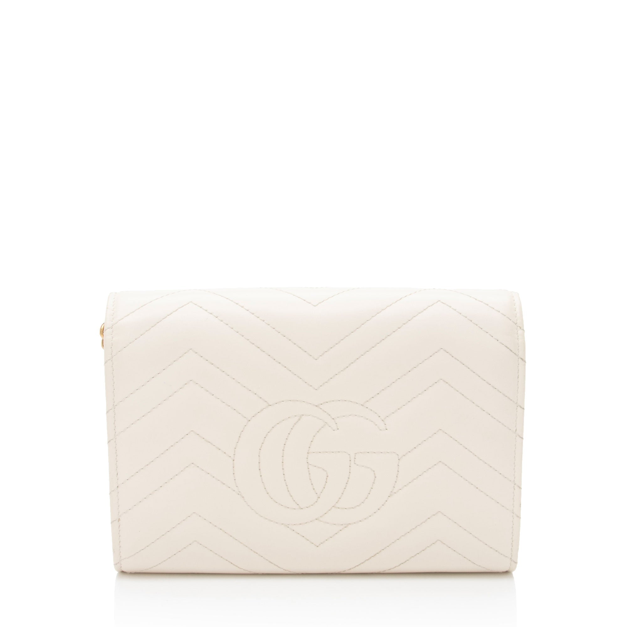 Gucci Matelasse Leather GG Marmont Wallet on Chain