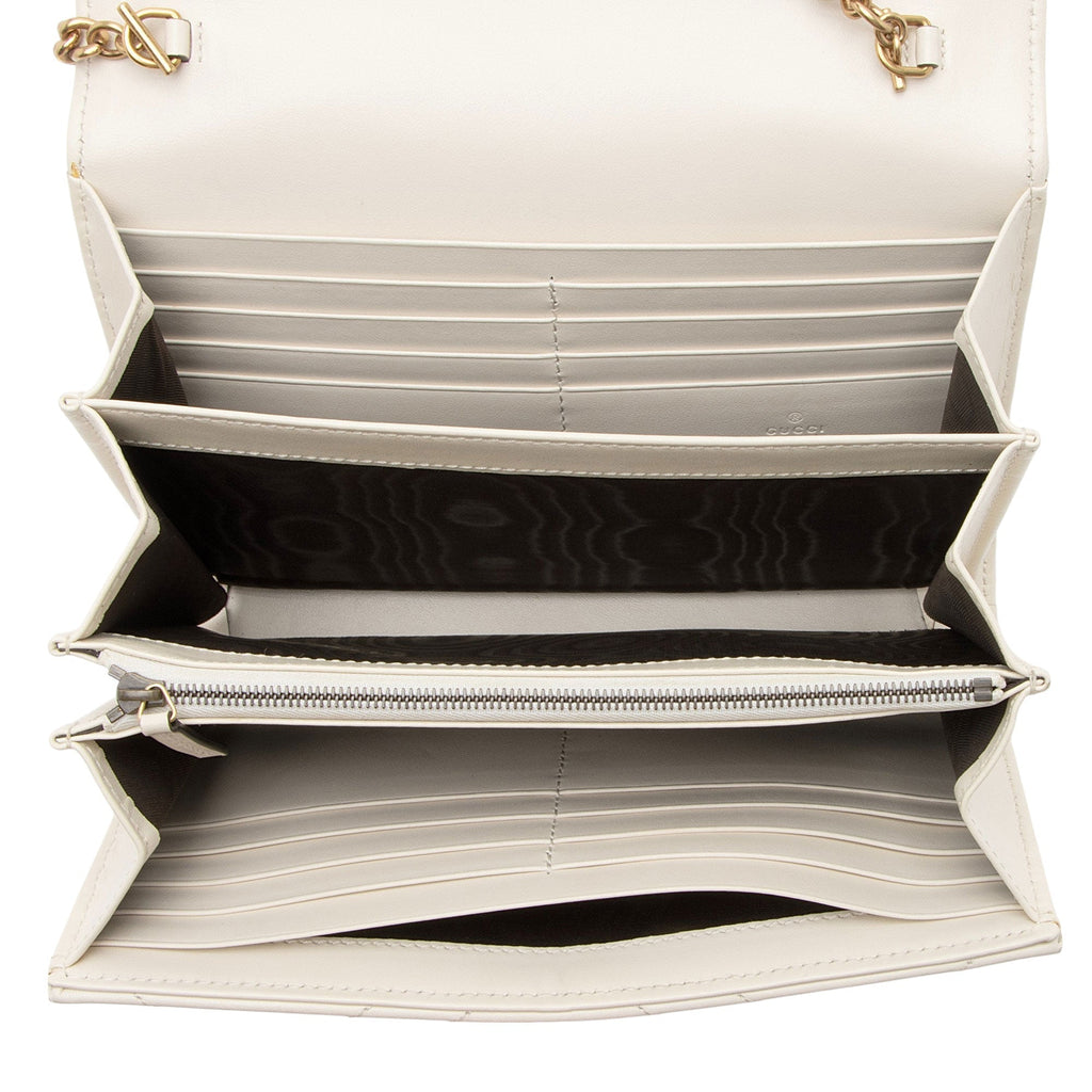 Gucci Matelasse Leather GG Marmont Wallet on Chain