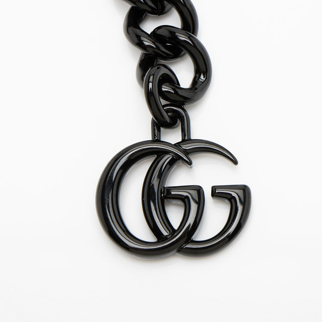 Gucci Matelasse Leather GG Marmont Monochrome Square Chain Belt Bag