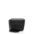 Gucci Matelasse Leather GG Marmont Monochrome Square Chain Belt Bag