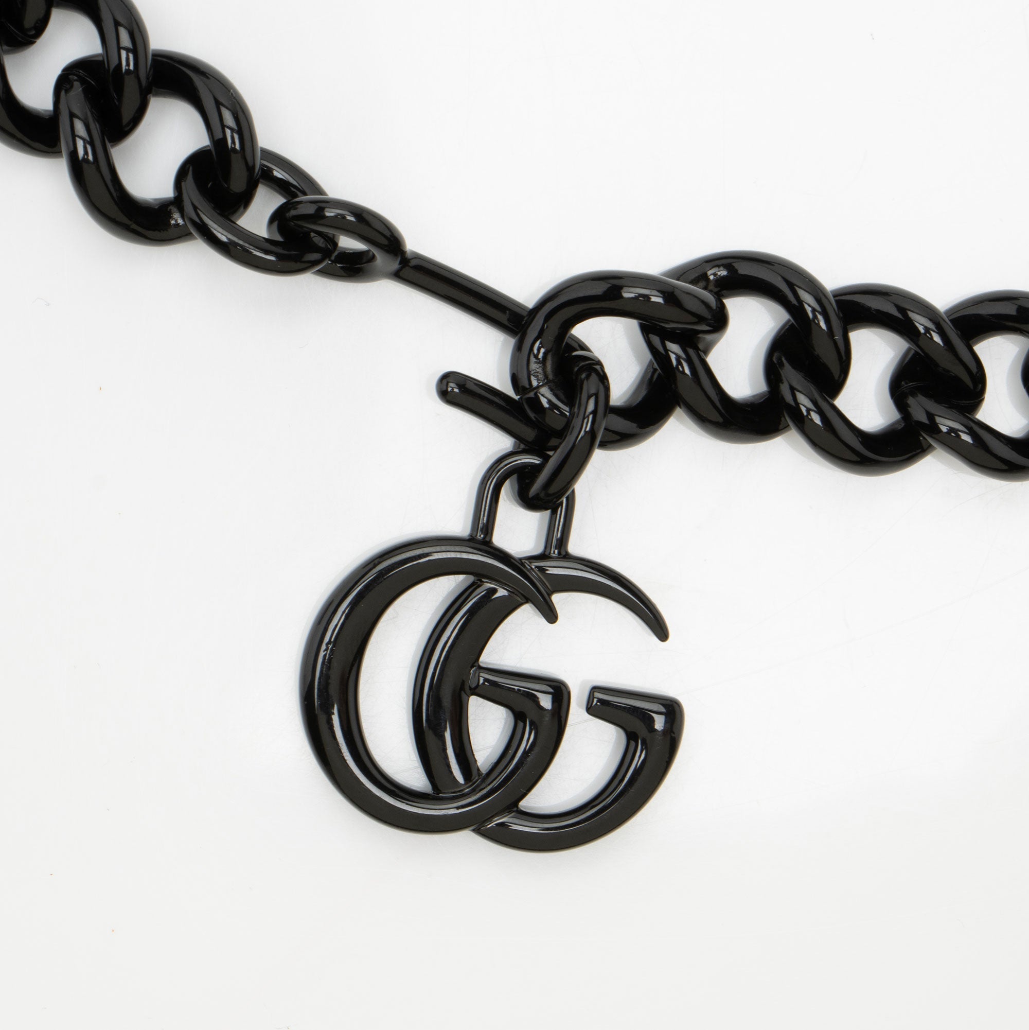 Gucci Matelasse Leather GG Marmont Monochrome Square Chain Belt Bag