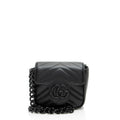 Gucci Matelasse Leather GG Marmont Monochrome Square Chain Belt Bag