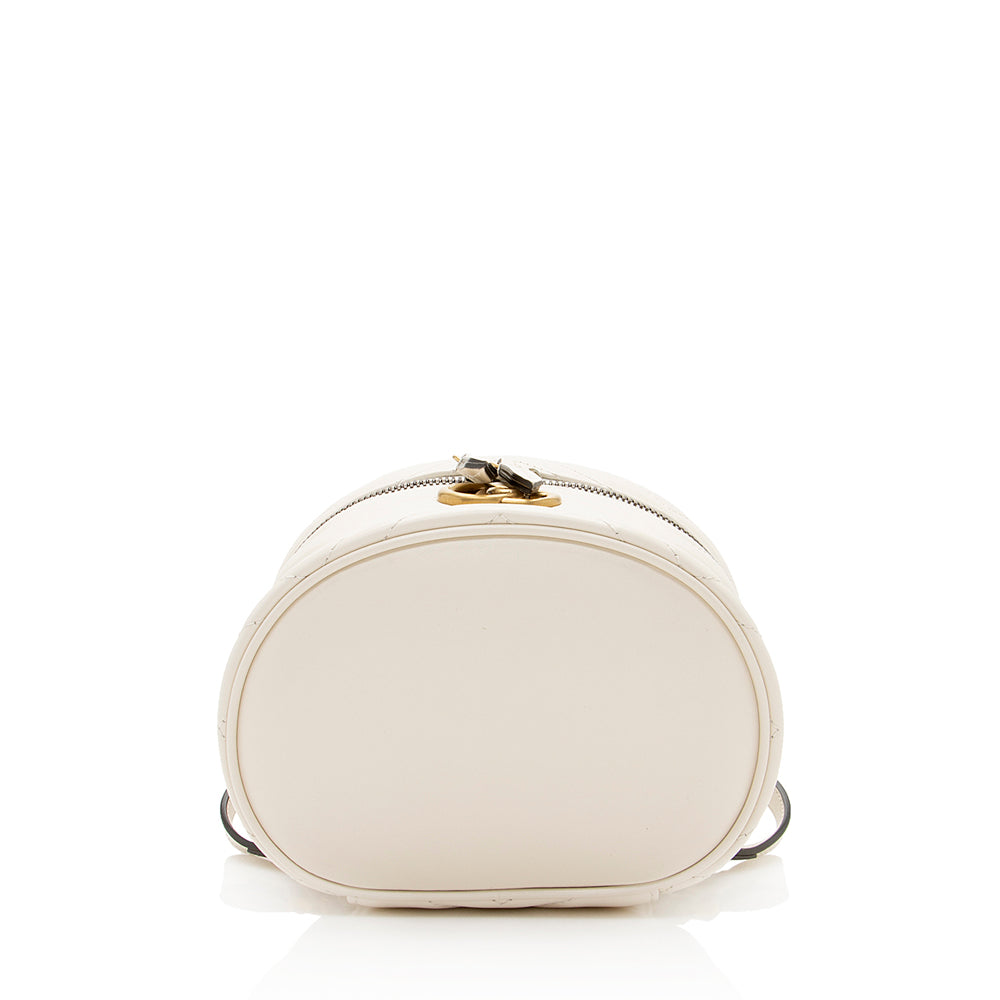 Gucci Matelasse Leather Gucci Marmont Round Mini Backpack (SHF-19850)