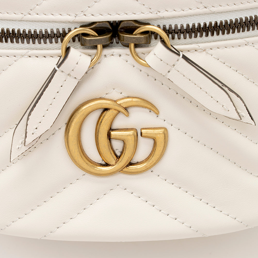 Gucci Matelasse Leather Gucci Marmont Round Mini Backpack (SHF-19850)