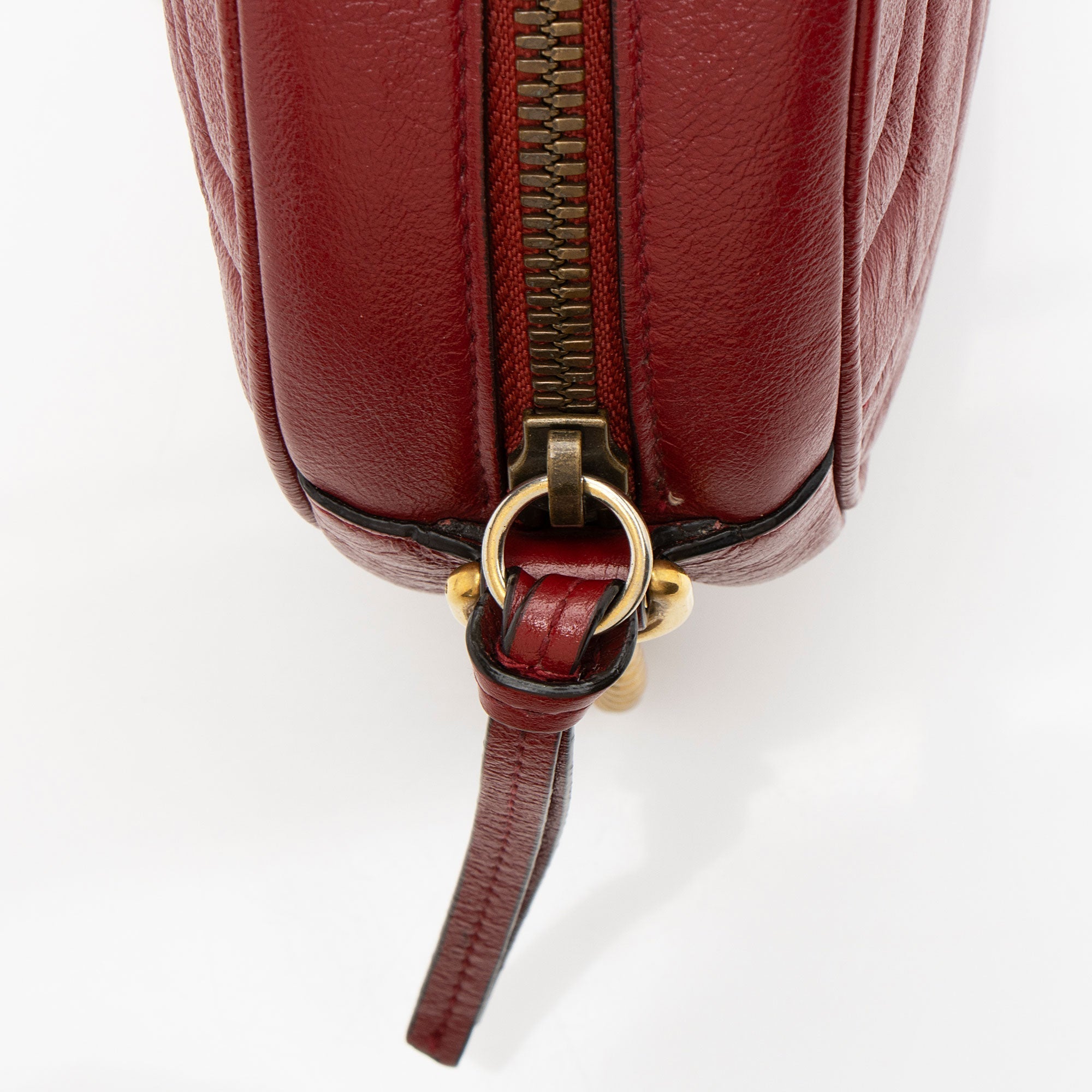 Gucci Matelasse Leather GG Marmont Round Mini Shoulder Bag