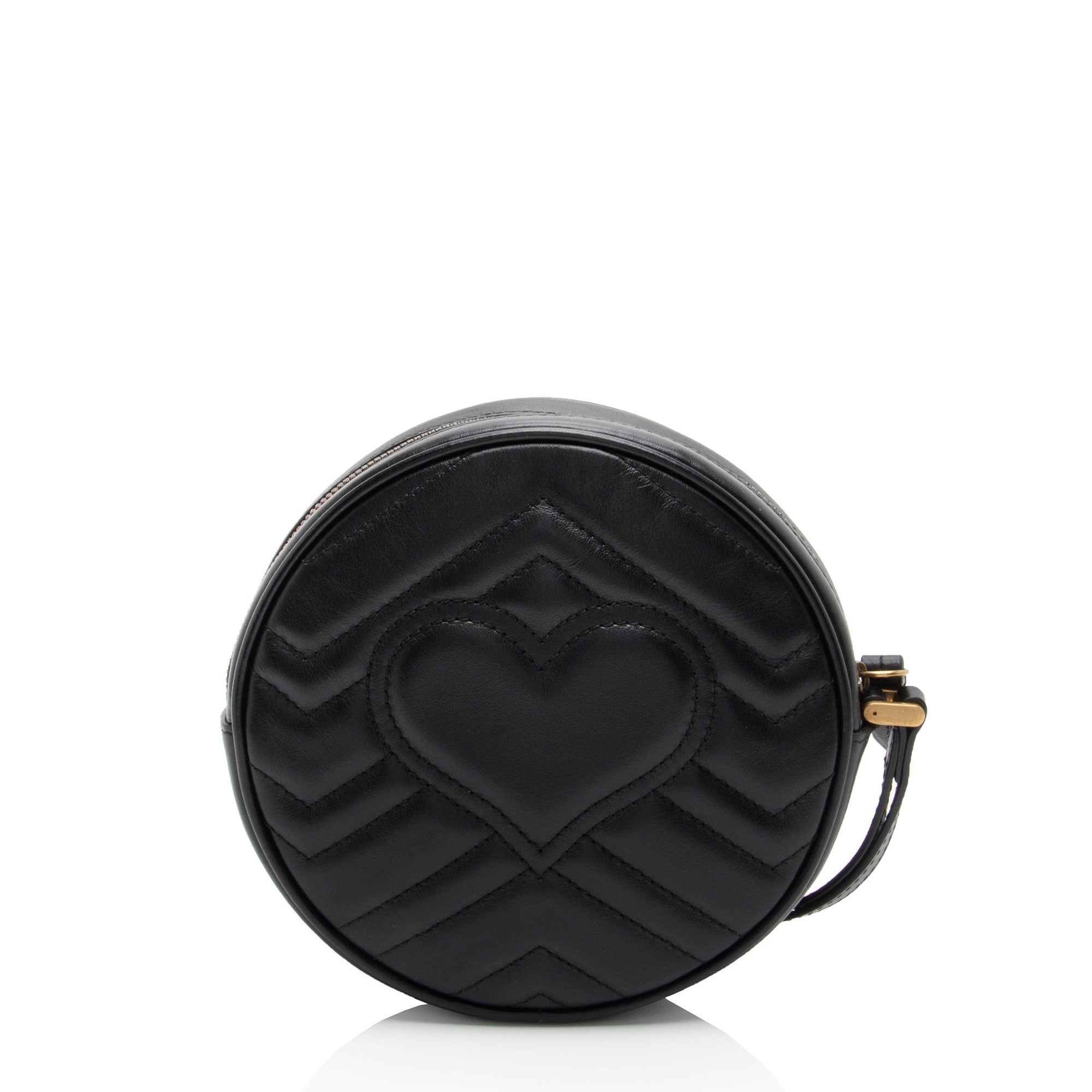 Gucci Matelasse Leather GG Marmont Round Wristlet (SHF-Zt6z5J)