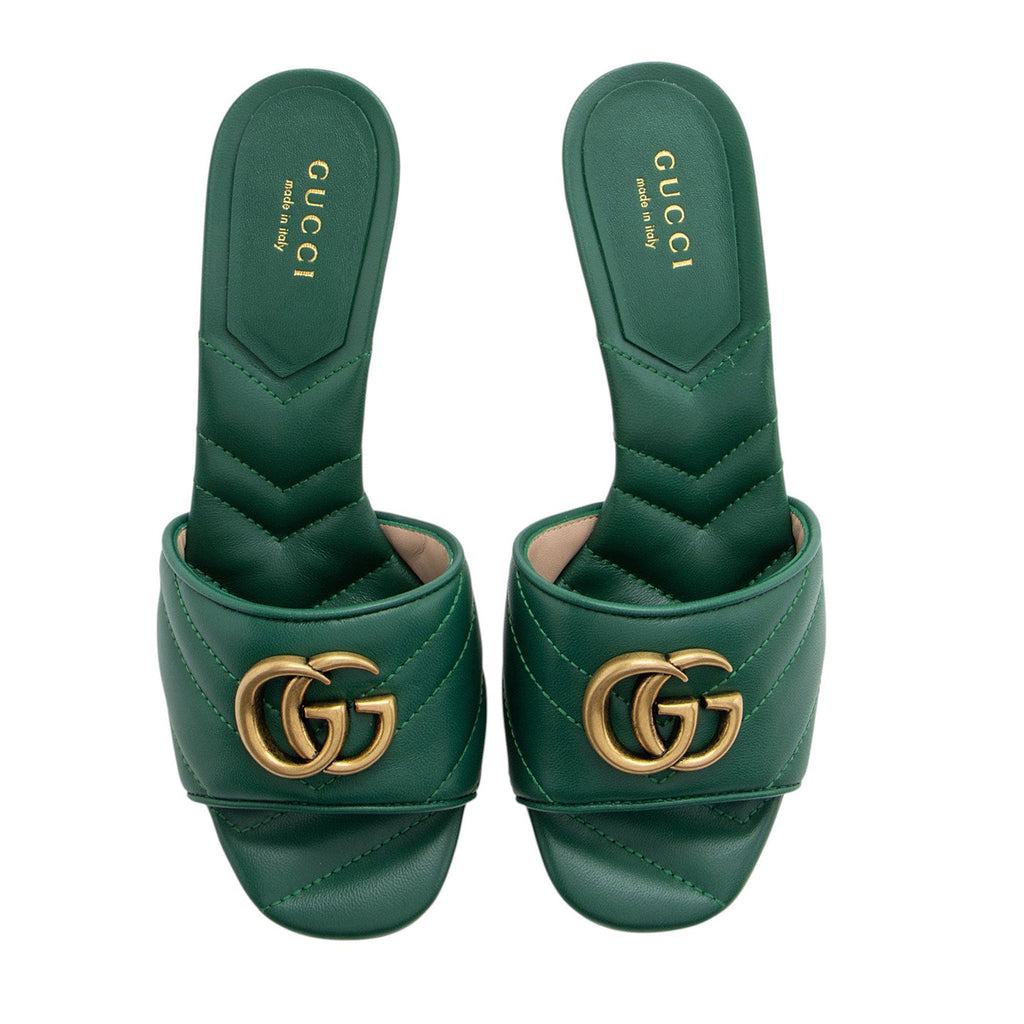 Gucci Matelasse Leather GG Marmont Slides - Size 5 / 35
