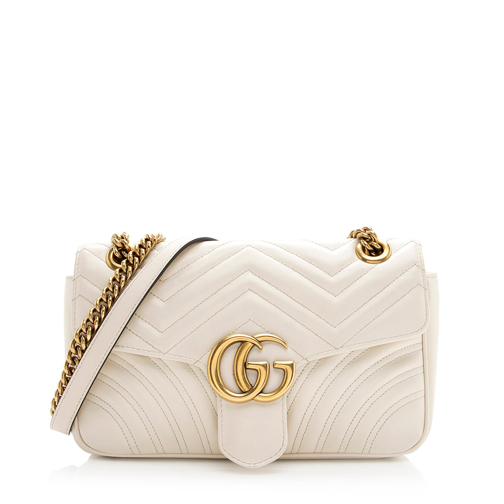 Gucci Matelasse Leather Gucci Marmont Small Bag (SHF-20501)