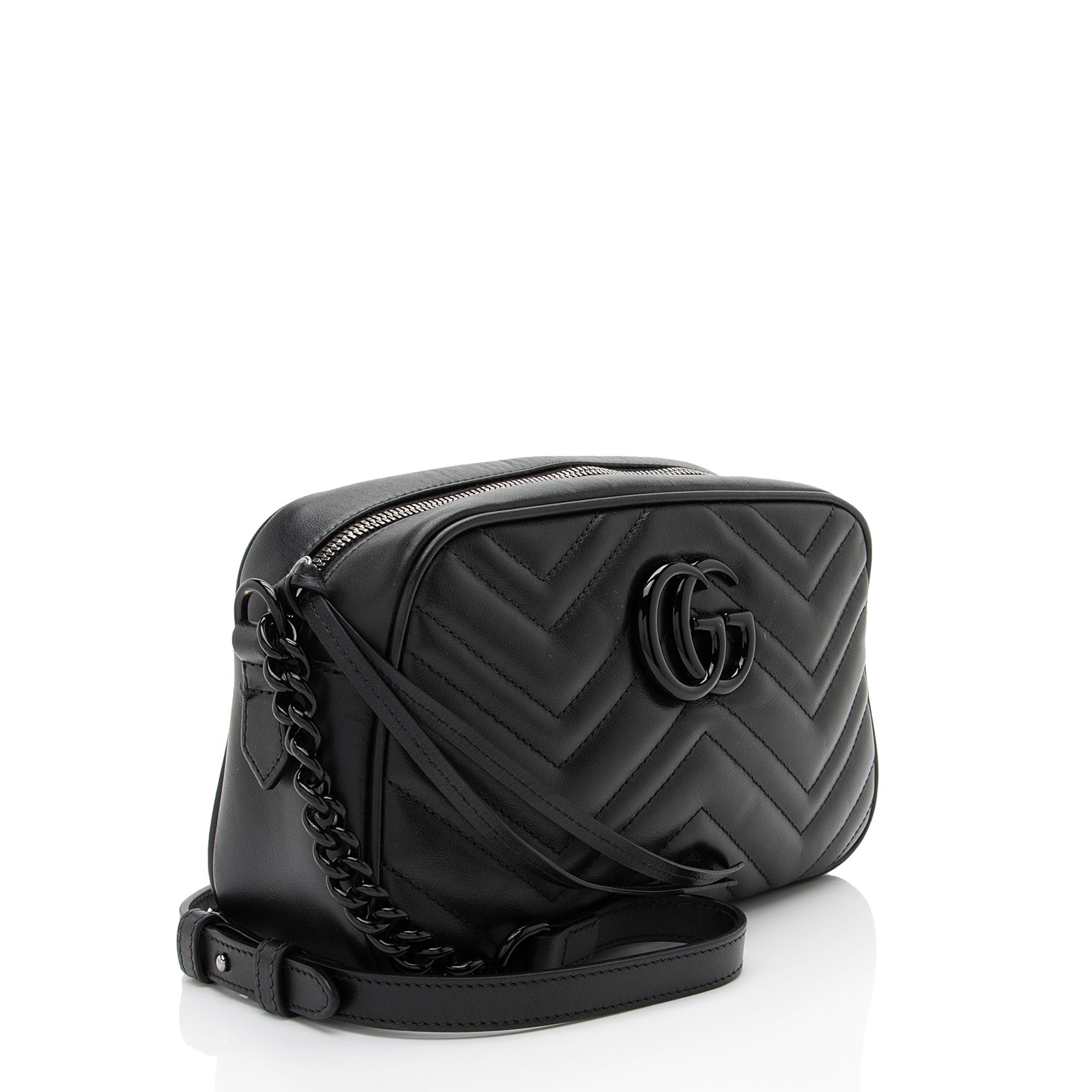 Gucci Matelasse Leather Monochrome GG Marmont Small Camera Bag
