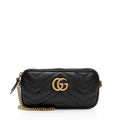 Gucci Matelasse Leather GG Marmont Small Crossbody (SHF-uIfq9U)