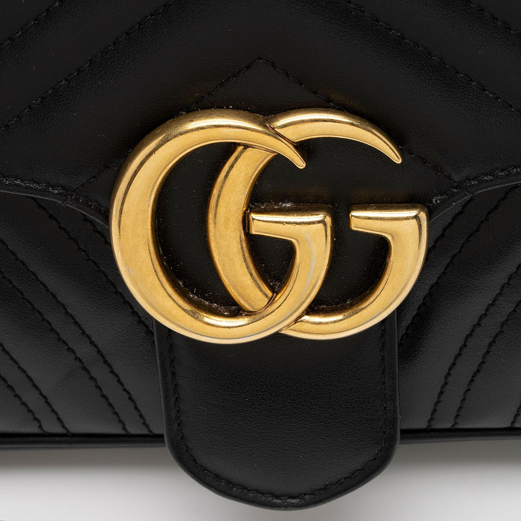 Gucci Matelasse Leather GG Marmont Small Flap Bag (SHF-Bvjama)