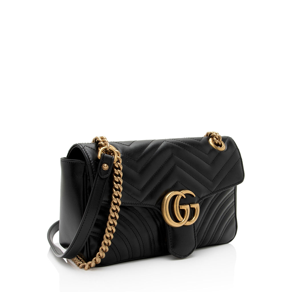 Gucci Matelasse Leather GG Marmont Small Flap Bag (SHF-lcLQ2a)