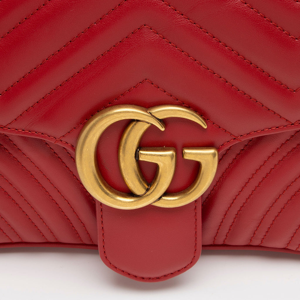 Gucci Matelasse Leather GG Marmont Small Flap Bag