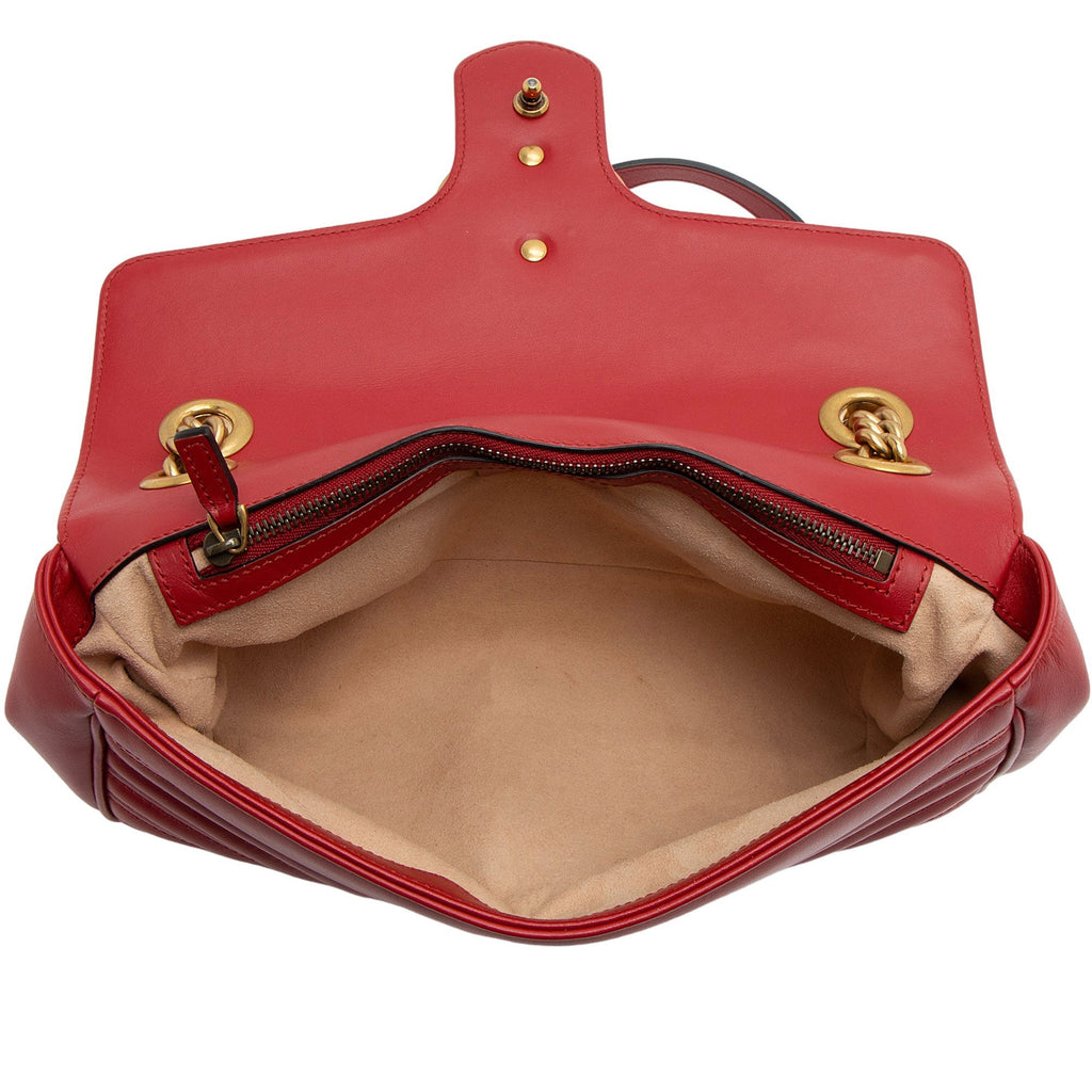 Gucci Matelasse Leather GG Marmont Small Flap Bag (SHF-RkMP3j)
