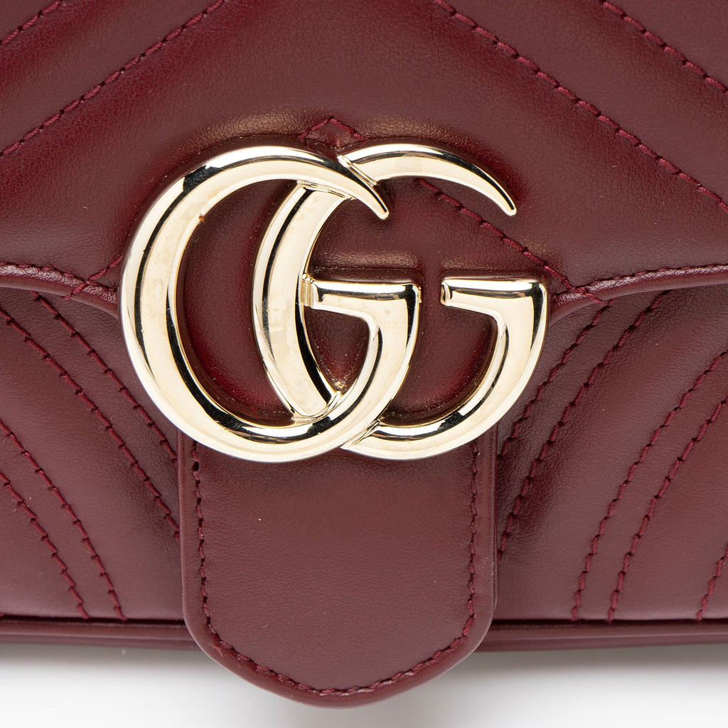 Gucci Matelasse Leather GG Marmont Small Flap Bag