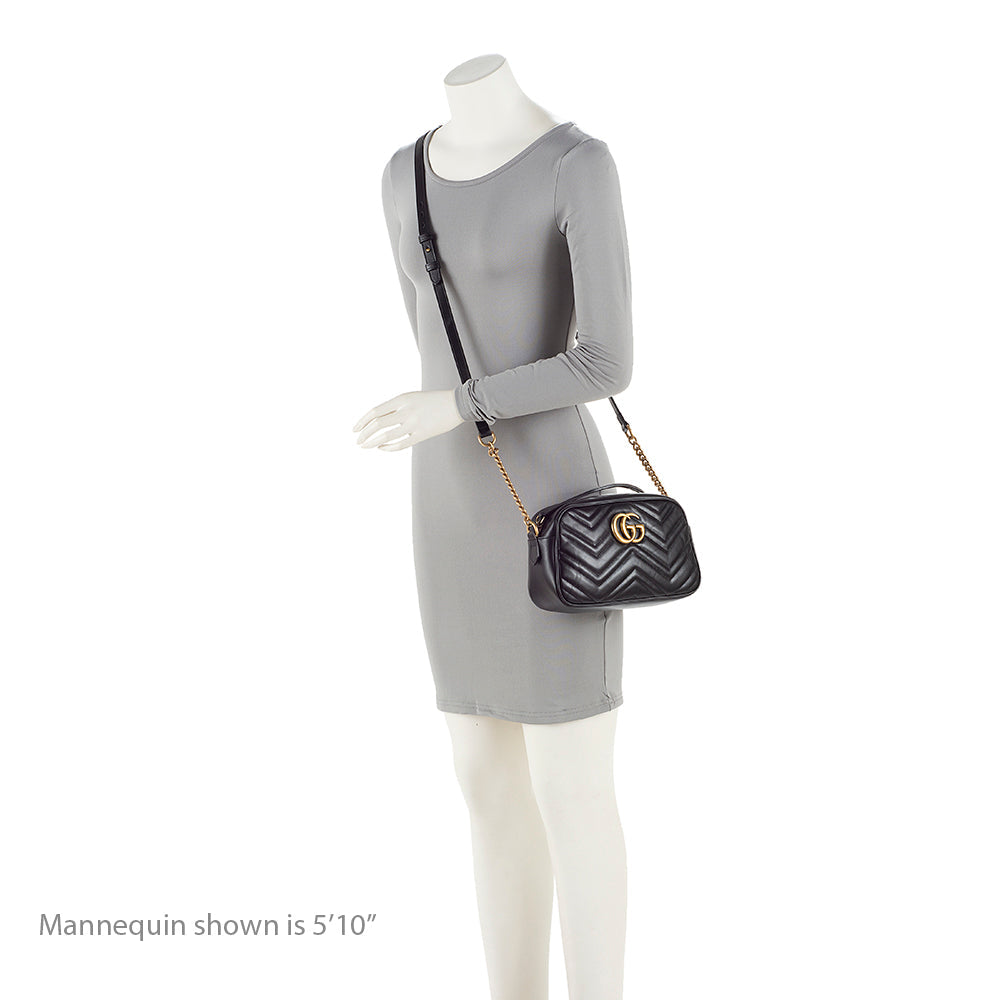Gucci Matelasse Leather Gucci Marmont Small Shoulder Bag (SHF-19454)