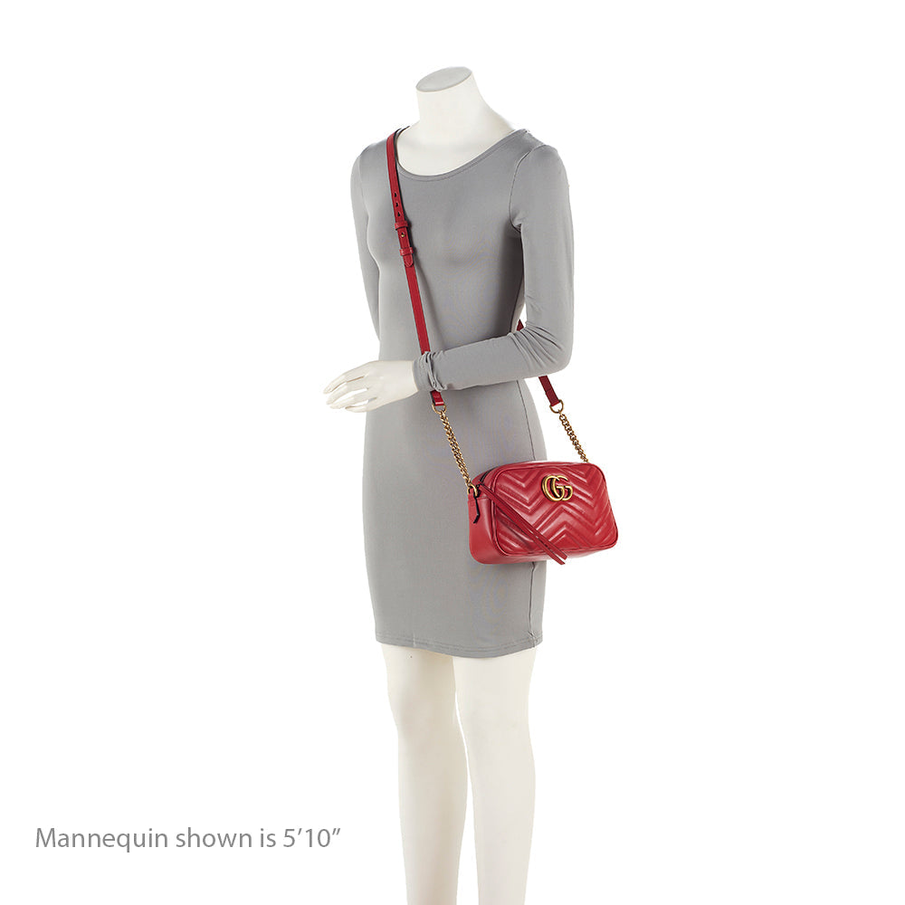Gucci Matelasse Leather Gucci Marmont Small Shoulder Bag (SHF-20476)