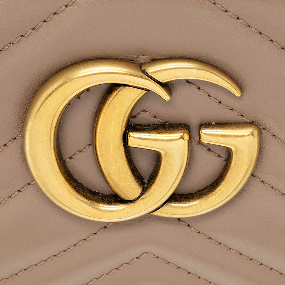 Gucci Matelasse Leather GG Marmont Small Shoulder Bag (SHF-21727)
