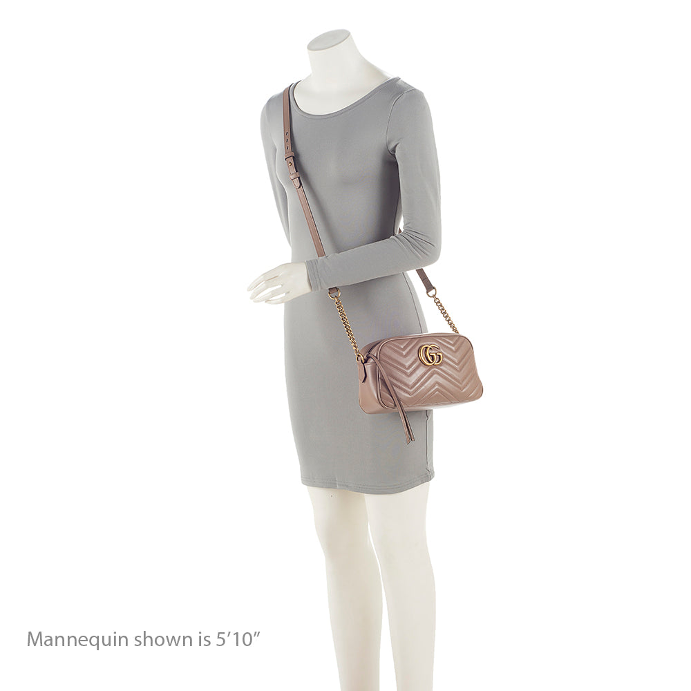 Gucci Matelasse Leather GG Marmont Small Shoulder Bag (SHF-21727)